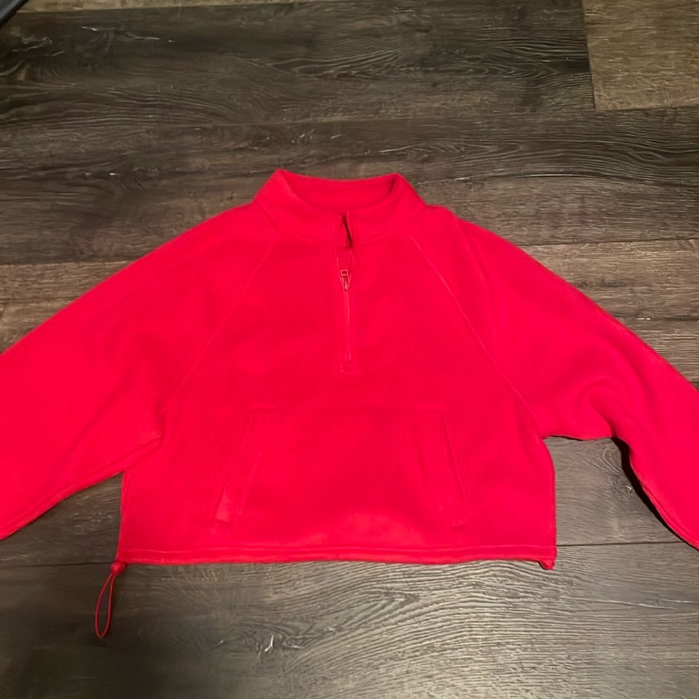 Old Navy Red Soft Crewneck Sherpa